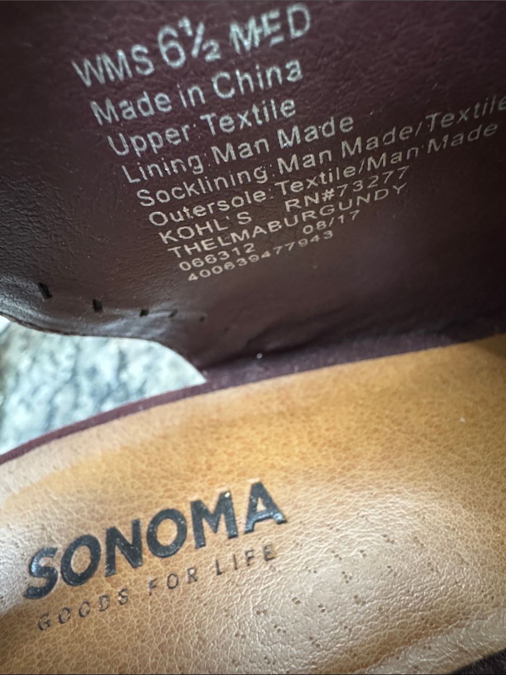 Sonoma Burgundy Open-Toe Block Heel Sandal EUC 6.5 - Picture 12 of 13